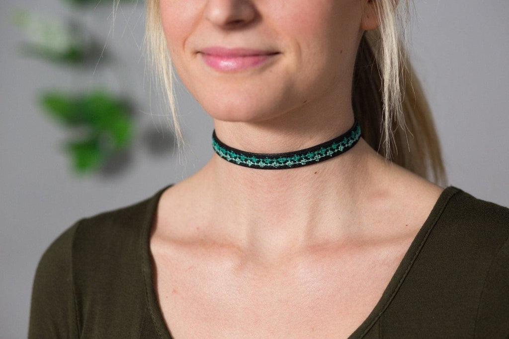 Choker/Wrap Bracelet - Teal - Darzah