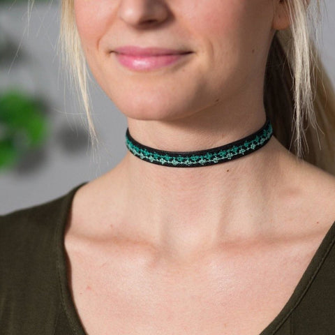 Choker/Wrap Bracelet - Teal - Darzah