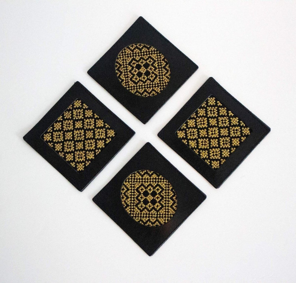 Gold Tatreez Coasters - Darzah