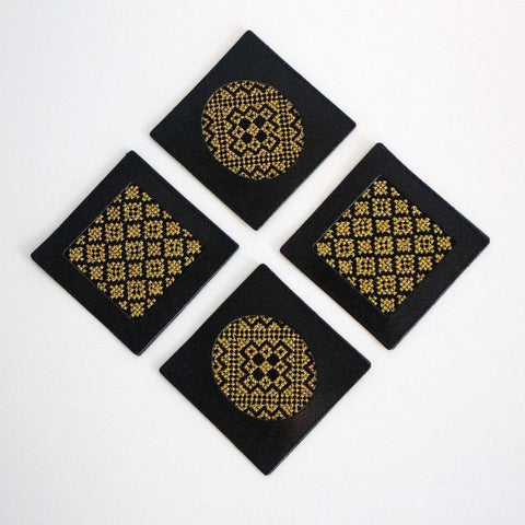 Gold Tatreez Coasters - Darzah